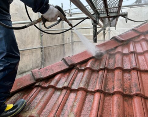 千葉市中央区の外壁塗装の高圧洗浄の写真