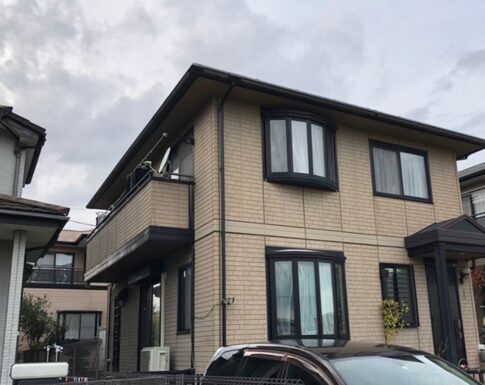 千葉市花見川区の外壁塗装工事の完工前の写真