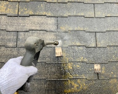 千葉市花見川区の外壁塗装工事の高圧洗浄の写真